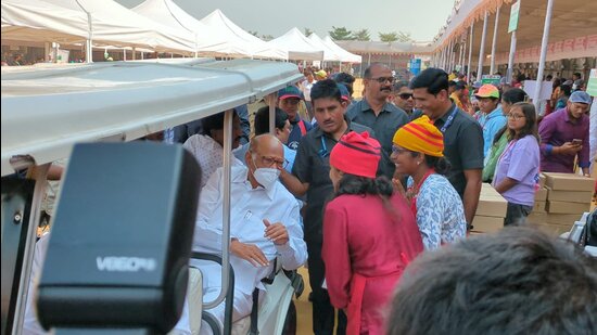 Sharad Pawar was speaking on the sidelines of his visit to Bhimthadi, an annual rural festival in Pune city. (HT PHOTO)