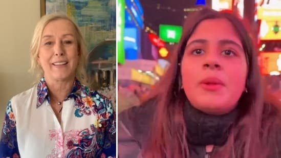 Famed Tennis star Martina Navratilova was seemingly disgusted with a video showing a girl asking a rabbi to "kill yourself” if “free Palestine” was a problem (martinanavratilova/Instagram, @RabbiShmuley/X)