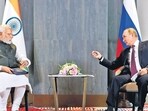 Russian President Vladimir Putin and Indian Prime Minister Narendra Modi attend a meeting on the sidelines of the Shanghai Cooperation Organization (SCO) summit in Samarkand, Uzbekistan September 16, 2022. Sputnik/Alexandуr Demyanchuk/Pool via REUTERS (via REUTERS)