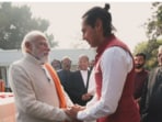 PM Narendra Modi with Dino Morea in Delhi. PM Narendra Modi with Dino Morea in Delhi.