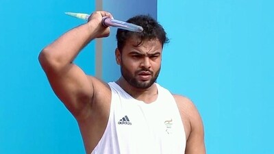 Sumit Antil in action. (Narendra Modi twitter) Sumit Antil in action. (Narendra Modi twitter)