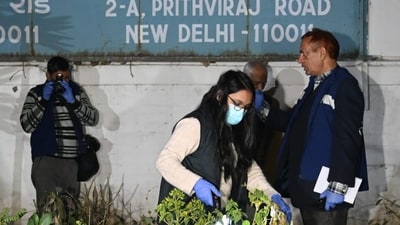 A member of the investigation team near the Israeli Embassy in New Delhi. A member of the investigation team near the Israeli Embassy in New Delhi.