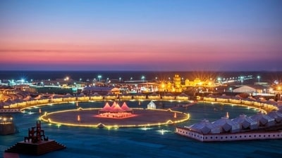 Illuminating the White Desert: Grand inauguration of light and sound show at Dhordo, Rann of Kutch (File Photo by Gujarat Tourism) Illuminating the White Desert: Grand inauguration of light and sound show at Dhordo, Rann of Kutch (File Photo by Gujarat Tourism)