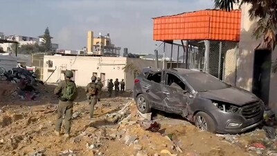 Israeli soldiers operate, amid the ongoing conflict between Israel and Palestinian militant group Hamas, in Beit Lahiya, Gaza. (Reuters)
