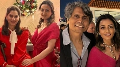 Namrata Shirodkar with Upasana and Nagesh on Christmas (Instagram) Namrata Shirodkar with Upasana and Nagesh on Christmas (Instagram)