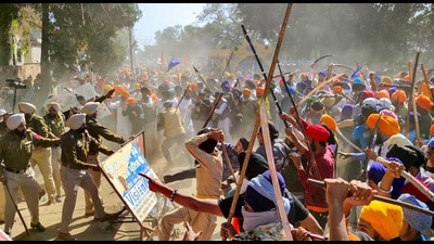 On February 23, a mob led by Waris Punjab De chief Amritpal Singh attacked the police station. The mob turned violent and besides inflicting injuries to senior police officials, up to the rank of superintendent of police, with sharp-edged weapons, the mob also vandalised government property. (PTI file)
