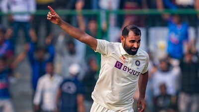 Indian bowler Mohammed Shami celebrates (PTI) Indian bowler Mohammed Shami celebrates (PTI)