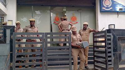 Police personnel outside ED sub-zonal office in Madurai after Tamil Nadu Directorate of Vigilance and Anti-Corruption (DVAC) officials left following searches here in connection with the case involving ED officer Ankit Tiwari, in Madurai (ANI FILE PHOTO) Police personnel outside ED sub-zonal office in Madurai after Tamil Nadu Directorate of Vigilance and Anti-Corruption (DVAC) officials left following searches here in connection with the case involving ED officer Ankit Tiwari, in Madurai (ANI FILE PHOTO)