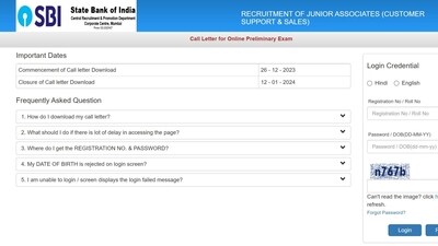 SBI releases admit card for clerk prelims exams, download now SBI releases admit card for clerk prelims exams, download now