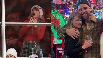 Taylor Swift and Travis Kelce (NFL, Instagram/patty_cuts)
