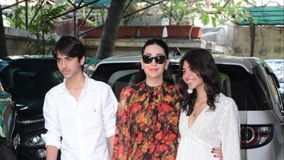 Karisma Kapoor with her son Kiaan and daughter Samaira. They are her kids from her previous marriage to Sanjay Kapur. Karisma Kapoor with her son Kiaan and daughter Samaira. They are her kids from her previous marriage to Sanjay Kapur. 