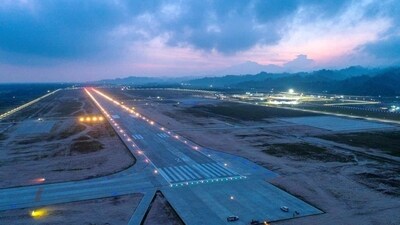 Itanagar skyline set to shine: Donyi Polo airport gains all-weather license for night operations (Photo Source: Twitter/@mansukhmandviya) Itanagar skyline set to shine: Donyi Polo airport gains all-weather license for night operations (Photo Source: Twitter/@mansukhmandviya)