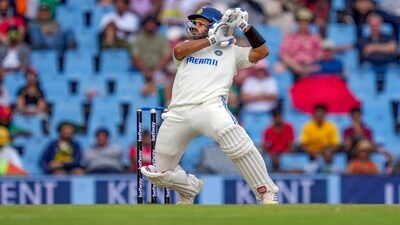 Shardul Thakur scored a vital 24 off 33 balls before becoming Rabada's fifth. (PTI) Shardul Thakur scored a vital 24 off 33 balls before becoming Rabada's fifth. (PTI)