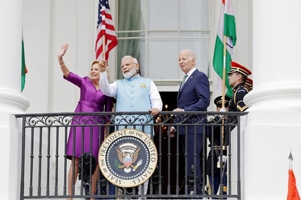 Prime Minister Narendra Modi, US President Joe Biden and US First Lady Jill Biden at White House Arrival Ceremony, in Washington, D.C. (ANI/PIB) Prime Minister Narendra Modi, US President Joe Biden and US First Lady Jill Biden at White House Arrival Ceremony, in Washington, D.C. (ANI/PIB)