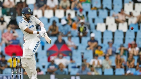 India's KL Rahul plays a shot during Day 1 of the 1st Test against South Africa in the India tour of South Africa, 2023-24, at SuperSport Park, in Centurion on Tuesday (BCCI-X)