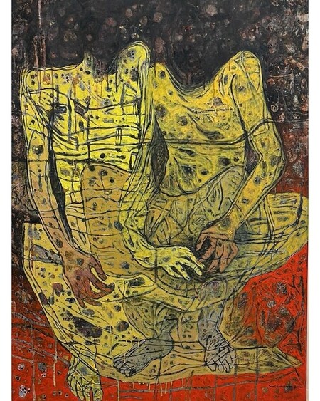 One of the paintings on display at the solo exhibition by Swati Sabale, that speak of companionship, tender longing and freedom. One of the paintings on display at the solo exhibition by Swati Sabale, that speak of companionship, tender longing and freedom.