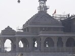 Construction work of the Ram Temple on in full swing in Ayodhya on Tuesday. (Deepak Gupta/HT Photo) Construction work of the Ram Temple on in full swing in Ayodhya on Tuesday. (Deepak Gupta/HT Photo)