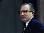 FILE PHOTO: European Commission President Jacques Delors, October 26, 1994, REUTERS/Charles Platiau/File Photo