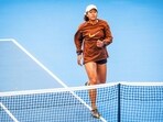 Japan's Naomi Osaka attends a training session ahead of the Brisbane International tennis tournament at Pat Rafter Arena in Brisbane on December 27, 2023