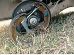 Snapshot of the broken tyre on Tata Nexon. Snapshot of the broken tyre on Tata Nexon.