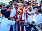 Shashi Tharoor speaking to the media. Shashi Tharoor speaking to the media.