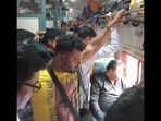 Picture of the crowded train shared by the passenger. Picture of the crowded train shared by the passenger.