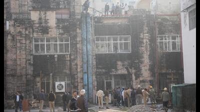 Blaze at the SGPGI on December 18. (File Photo)
