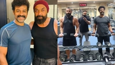 Prem Kumar and Bobby Deol working out together (X) Prem Kumar and Bobby Deol working out together (X)
