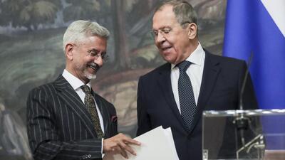 External affairs minister S Jaishankar with his Russian counterpart Sergey Lavrov in Moscow in November 2022. (AP File Photo) External affairs minister S Jaishankar with his Russian counterpart Sergey Lavrov in Moscow in November 2022. (AP File Photo)