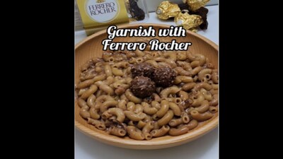 A man made this Ferrero Rocher pasta. A man made this Ferrero Rocher pasta.