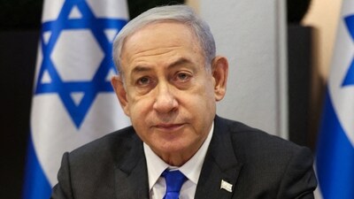 Israeli Prime Minister Benjamin Netanyahu chairs a Cabinet meeting at the Kirya, which houses the Israeli Ministry of Defence, in Tel Aviv, Israel on December 17, 2023 (MENAHEM KAHANA/Pool via REUTERS/File Photo) (via REUTERS)