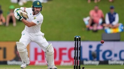 South Africa's Dean Elgar plays a shot (PTI) South Africa's Dean Elgar plays a shot (PTI)