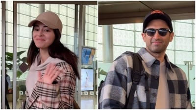 Ananya Panday and rumoured boyfriend Aditya Roy Kapur at the Mumbai airport. Ananya Panday and rumoured boyfriend Aditya Roy Kapur at the Mumbai airport.