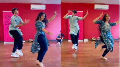 Snapshot of the duo dancing to Banthan Chali Bolo. (X/@vijaysheth) Snapshot of the duo dancing to Banthan Chali Bolo. (X/@vijaysheth)