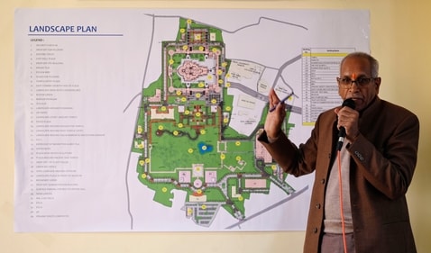Ayodhya landscape plan being explained by Champat Rai on Tuesday (Deepak Gupta/Hindustan Times) Ayodhya landscape plan being explained by Champat Rai on Tuesday (Deepak Gupta/Hindustan Times)