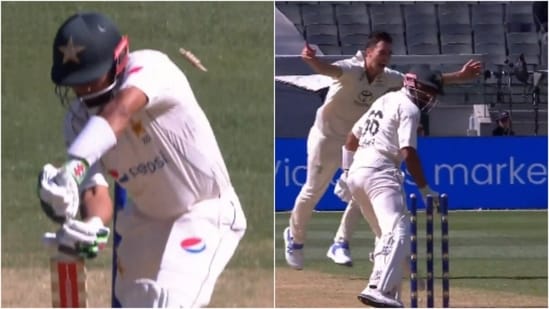Babar Azam dismissed on 1 by Pat Cummins during the 2nd Test at the MCG (X/cricketcomau)