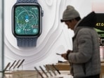 Apple Watch Series 9 signage at the company's World Trade Center store in New York, US, on Wednesday, Dec. 20, 2023 (Photographer: Jeenah Moon/Bloomberg - representational image)