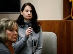 FILE - Gypsy Rose Blanchard takes the stand during the trial of her ex-boyfriend Nicholas Godejohn, Nov. 15, 2018, in Springfield, Mo. Blanchard, the Missouri woman who admitted to convincing her online boyfriend to kill her abusive mother after being forced to pretend for years she was suffering from leukemia, muscular dystrophy and other serious illnesses, is set to be paroled Thursday, Dec. 28, 2023. (Nathan Papes/The Springfield News-Leader via AP, File)