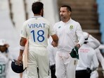 South Africa's Dean Elgar (R) shakes hands with India's Virat Kohli (L) after South Africa won the first Test South Africa's Dean Elgar (R) shakes hands with India's Virat Kohli (L) after South Africa won the first Test