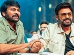 Chiranjeevi and Venkatesh at the Venky75 event Chiranjeevi and Venkatesh at the Venky75 event