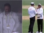 Richard Illingworth arrives at the 3rd umpire's cabin (L) Richard Illingworth arrives at the 3rd umpire's cabin (L)