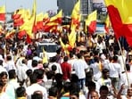 The Bengaluru police arrested the Karnataka Rakshana Vedike members along with state chief TN Narayana Gowda (ANI) The Bengaluru police arrested the Karnataka Rakshana Vedike members along with state chief TN Narayana Gowda (ANI)