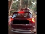 Two kids sleeping on the roof of a moving car in Goa. Two kids sleeping on the roof of a moving car in Goa.