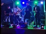 Meghalaya CM Conrad Sangma performing at a cafe. Meghalaya CM Conrad Sangma performing at a cafe.