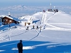 Skiers took advantage of snow in the Alps in Bavaria in early December. 