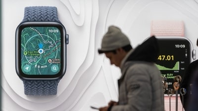 Apple Watch Series 9 signage at the company's World Trade Center store in New York, US, on Wednesday, Dec. 20, 2023 (Photographer: Jeenah Moon/Bloomberg - representational image) (Bloomberg) Apple Watch Series 9 signage at the company's World Trade Center store in New York, US, on Wednesday, Dec. 20, 2023 (Photographer: Jeenah Moon/Bloomberg - representational image) (Bloomberg)