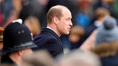 Britain's William, Prince of Wales attends the Royal Family's Christmas Day service at St. Mary Magdalene's church. (Reuters)