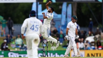 India vs South Africa Live Score, 1st Test Day 2: Mohammed Siraj celebrates the wicket of David Bedingham (Reuters)