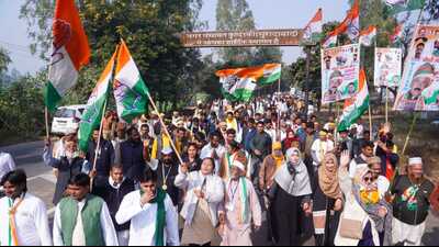 Congress’s ongoing ‘UP Jodo Yatra’ being taken out in Rampur. (Sourced) Congress’s ongoing ‘UP Jodo Yatra’ being taken out in Rampur. (Sourced)