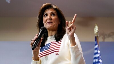FILE - Republican presidential candidate Nikki Haley speaks during a town hall, Dec. 18, 2023, in Nevada, Iowa. Haley is betting her 2024 candidacy on winning South Carolina. (AP) FILE - Republican presidential candidate Nikki Haley speaks during a town hall, Dec. 18, 2023, in Nevada, Iowa. Haley is betting her 2024 candidacy on winning South Carolina. (AP)